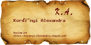 Korányi Alexandra névjegykártya
