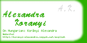 alexandra koranyi business card