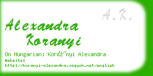 alexandra koranyi business card
